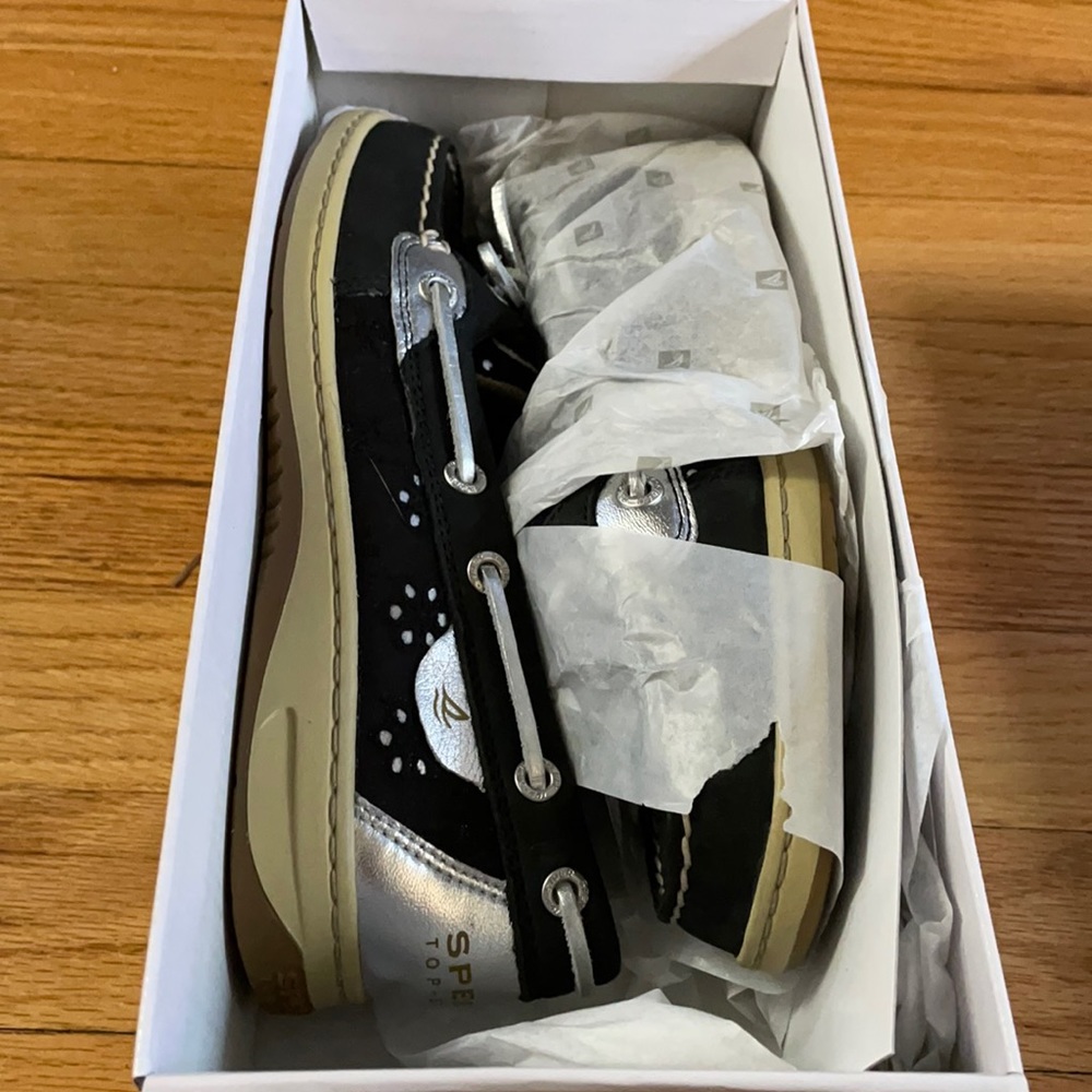 Brand new in box black Sperrys